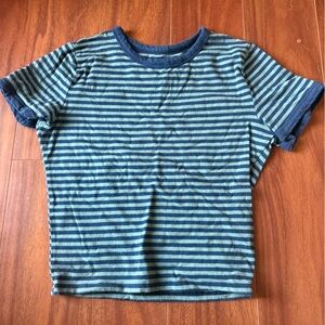 Hollister Kids Blue and Green Striped Tee